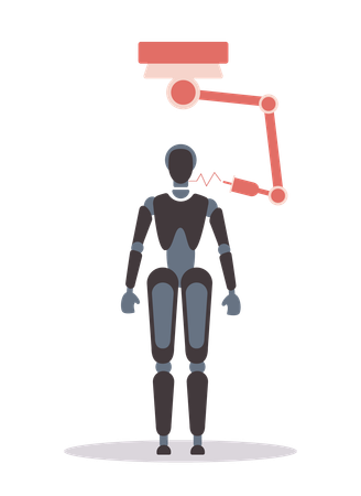 Robotic support in office  イラスト