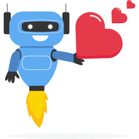 Robotic support love launching projects  Illustration