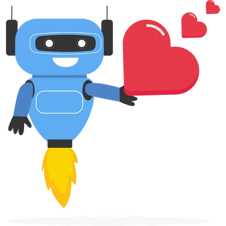 Robotic support love launching projects  Illustration