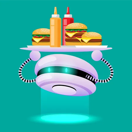 Robotic Waiter Illustration