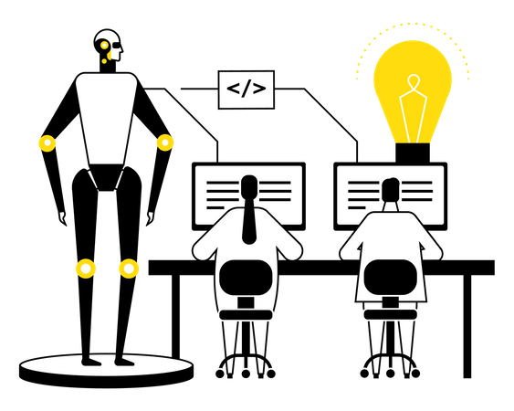 Desarrollo de tecnología robótica  Ilustración