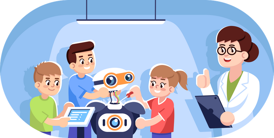Robotics courses for children  イラスト