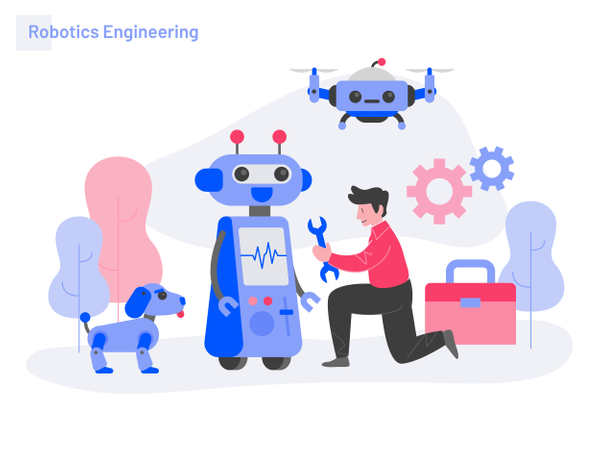Robotics Engineering Illustration Concept  Illustration