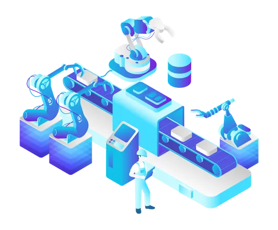 Robotics Factory  Illustration