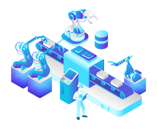 Robotics Factory  Illustration