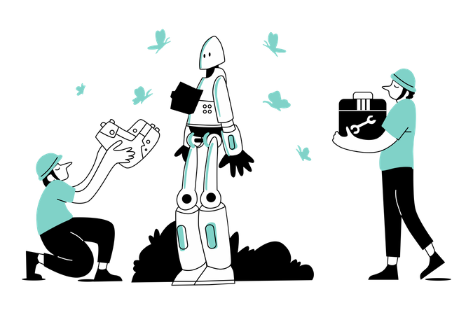 Robotics manufacturing  Illustration