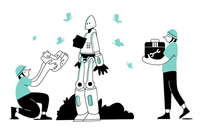 Robotics manufacturing Illustration