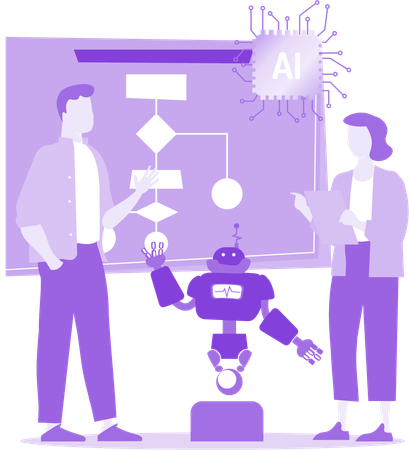 Robotics Research On Ai Model  Illustration