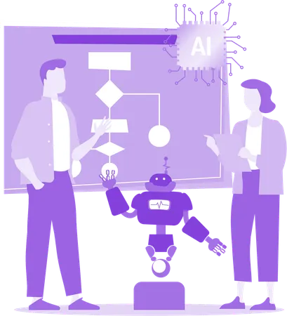 Robotics Research On Ai Model  Illustration