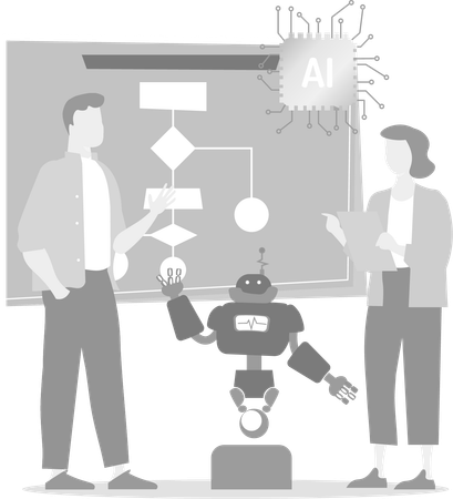 Robotics Research On Ai Model  Illustration