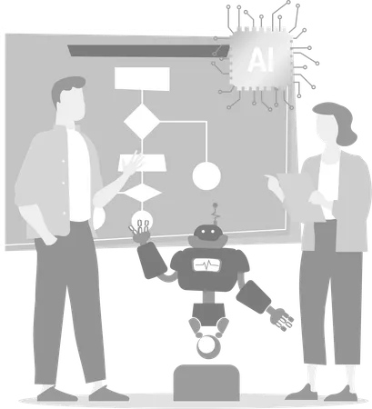 Robotics Research On Ai Model  Illustration