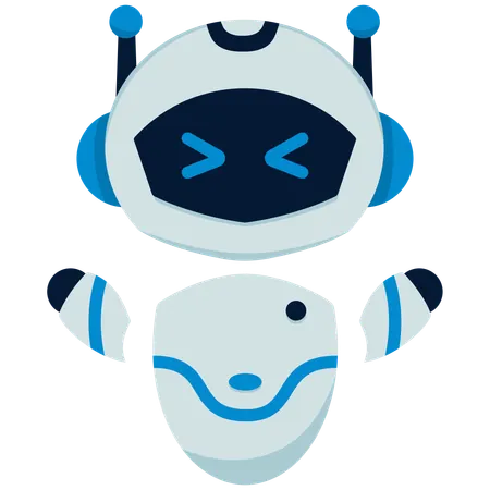 Lindos robots con reacción de enojo  Ilustración