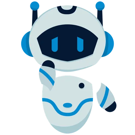 Des robots mignons avec des réactions tristes  Illustration