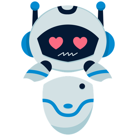 Des robots mignons avec une réaction affectueuse  Illustration