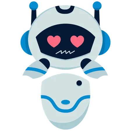Des robots mignons avec une réaction affectueuse  Illustration