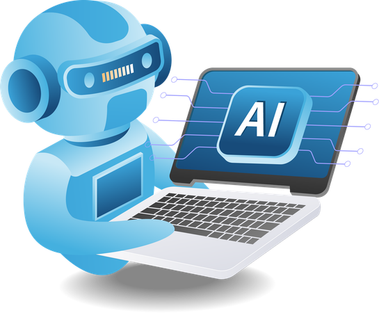 Les robots utilisent l'intelligence artificielle des ordinateurs  Illustration