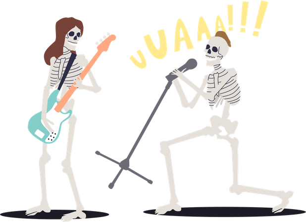 Rock band for halloween Illustration