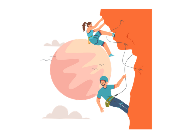 Rock Climbing  Illustration