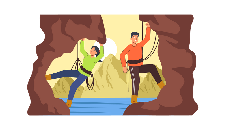 Rock Climbing  Illustration