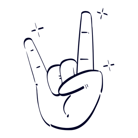 Rock Hand Gesture  Illustration
