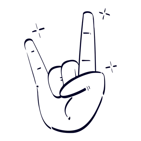 Rock Hand Gesture  Illustration