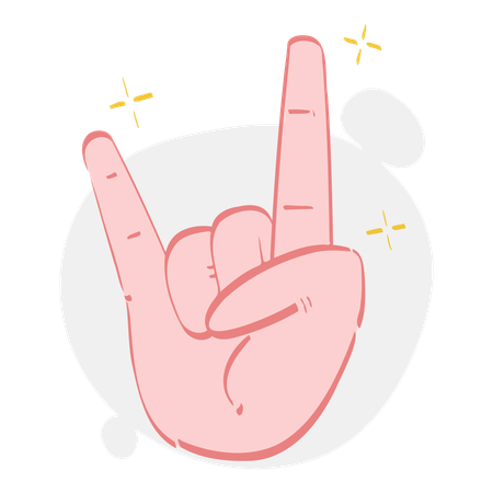 Rock Hand Gesture  Illustration