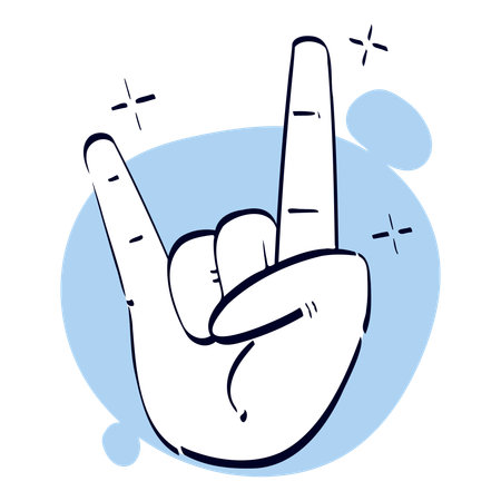 Rock Hand Gesture  イラスト