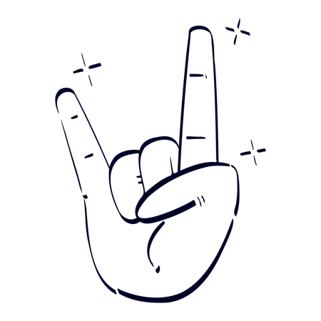 Rock Hand Gesture  イラスト