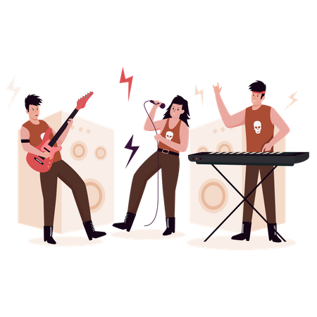 Rock music band  Illustration