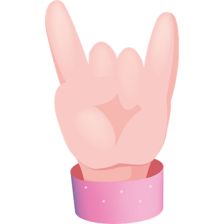 Rock On Gesture  Illustration