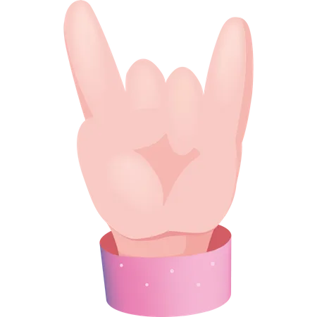 Rock On Gesture  Illustration