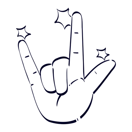 Rock On Hand Gesture  Illustration