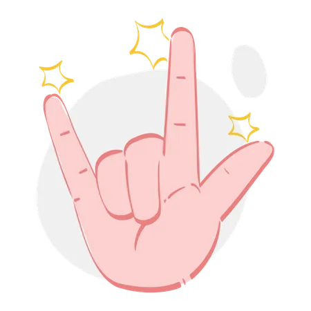 Rock On Hand Gesture  Illustration