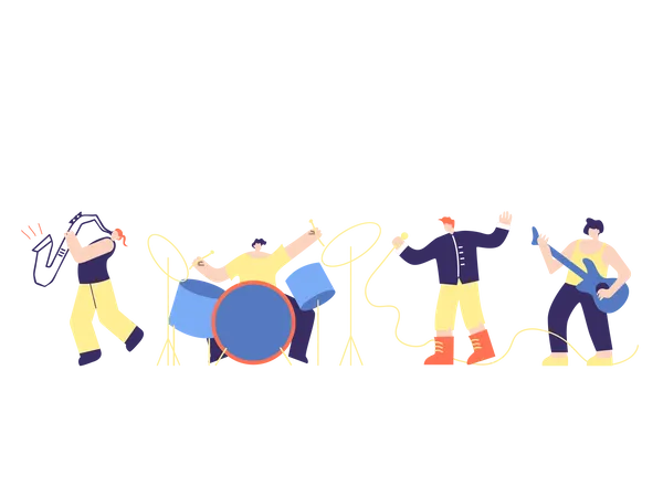 Rock Pop Boys Band  Illustration