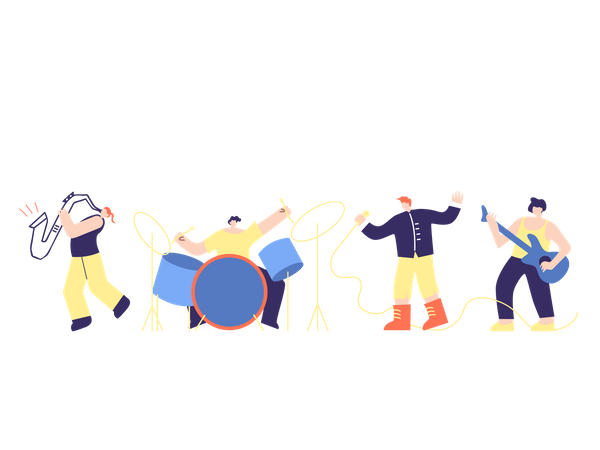 Rock Pop Boys Band  Illustration