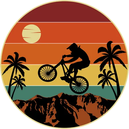 Rock Ride Mountain Bike Illustration