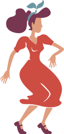 Rockabilly style lady dancing Illustration