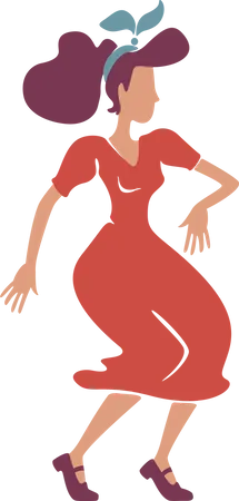 Rockabilly style lady dancing Illustration