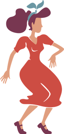 Rockabilly style lady dancing  Illustration