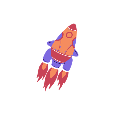 Rocket floating in space  Illustration
