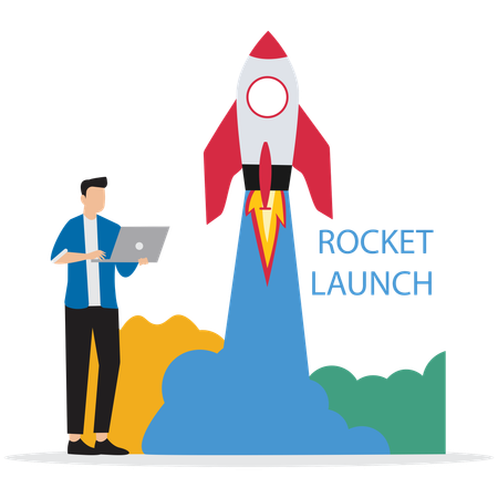 Rocket Launch Mission  Illustration