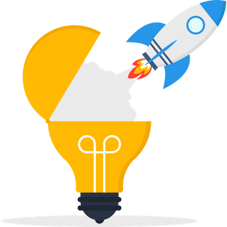 Rocket launch or Business Startup  Illustration