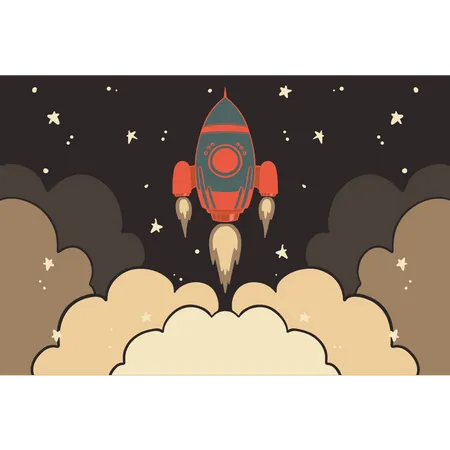 Rocket launched into space  Illustration