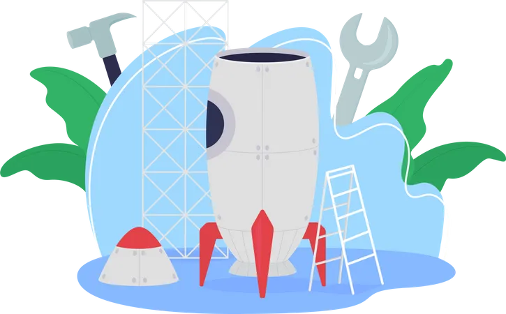 Rocket ship creation Illustration
