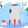 rocket ship illustrations
