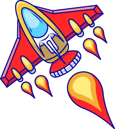 Rocket Ship Flying  Illustration