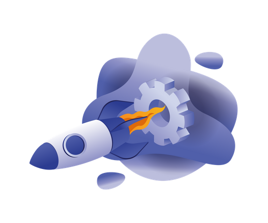 Rocket slides down  Illustration