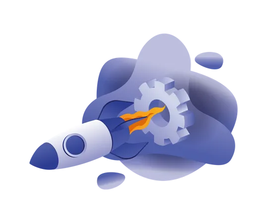 Rocket slides down  Illustration