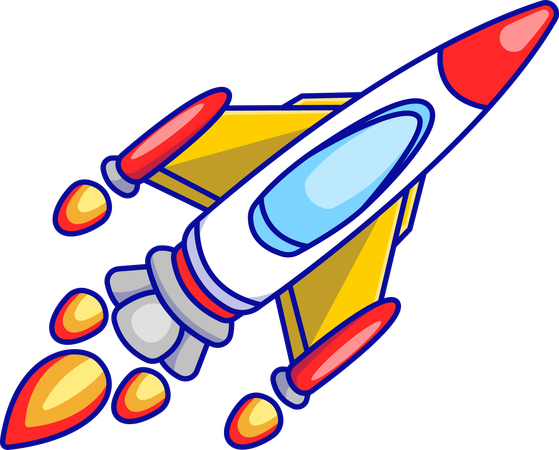 Rocket Spaceship In Flight  Illustration