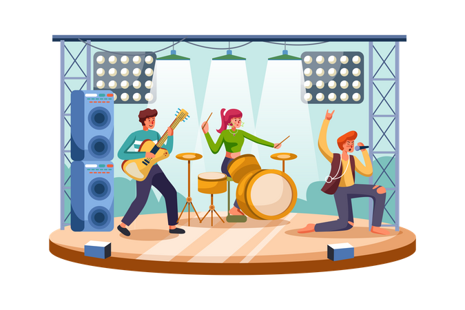 Rock Konzert  Illustration